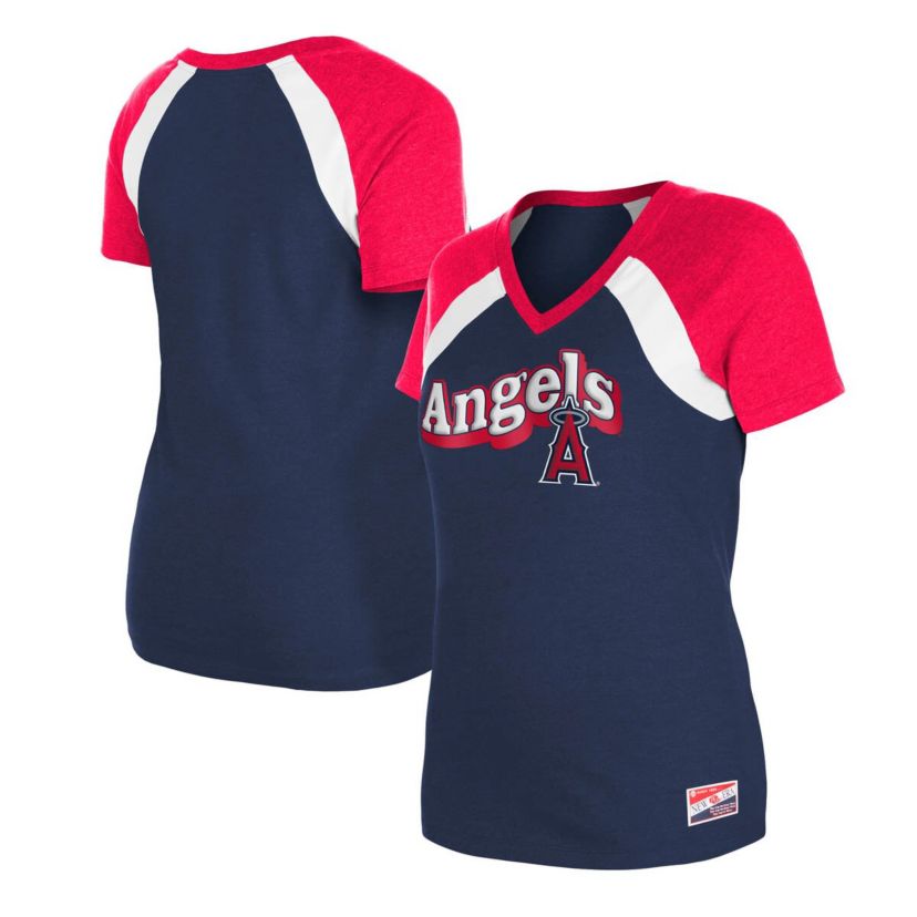 MLB Los Angeles Angels ed Raglan V-Neck T-Shirt