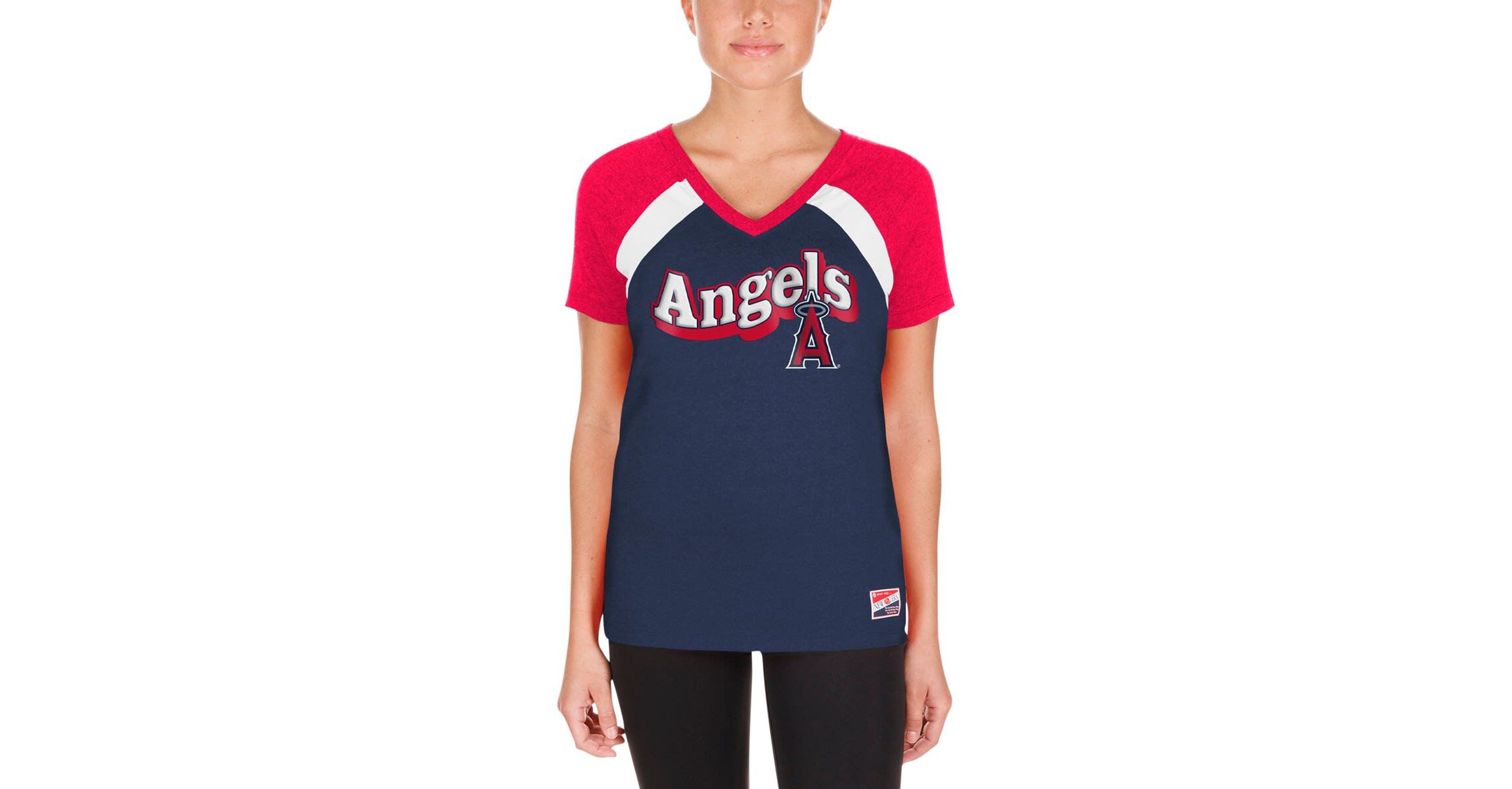 MLB Los Angeles Angels ed Raglan V-Neck T-Shirt