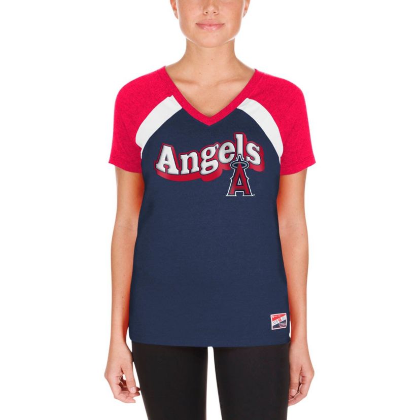 MLB Los Angeles Angels ed Raglan V-Neck T-Shirt