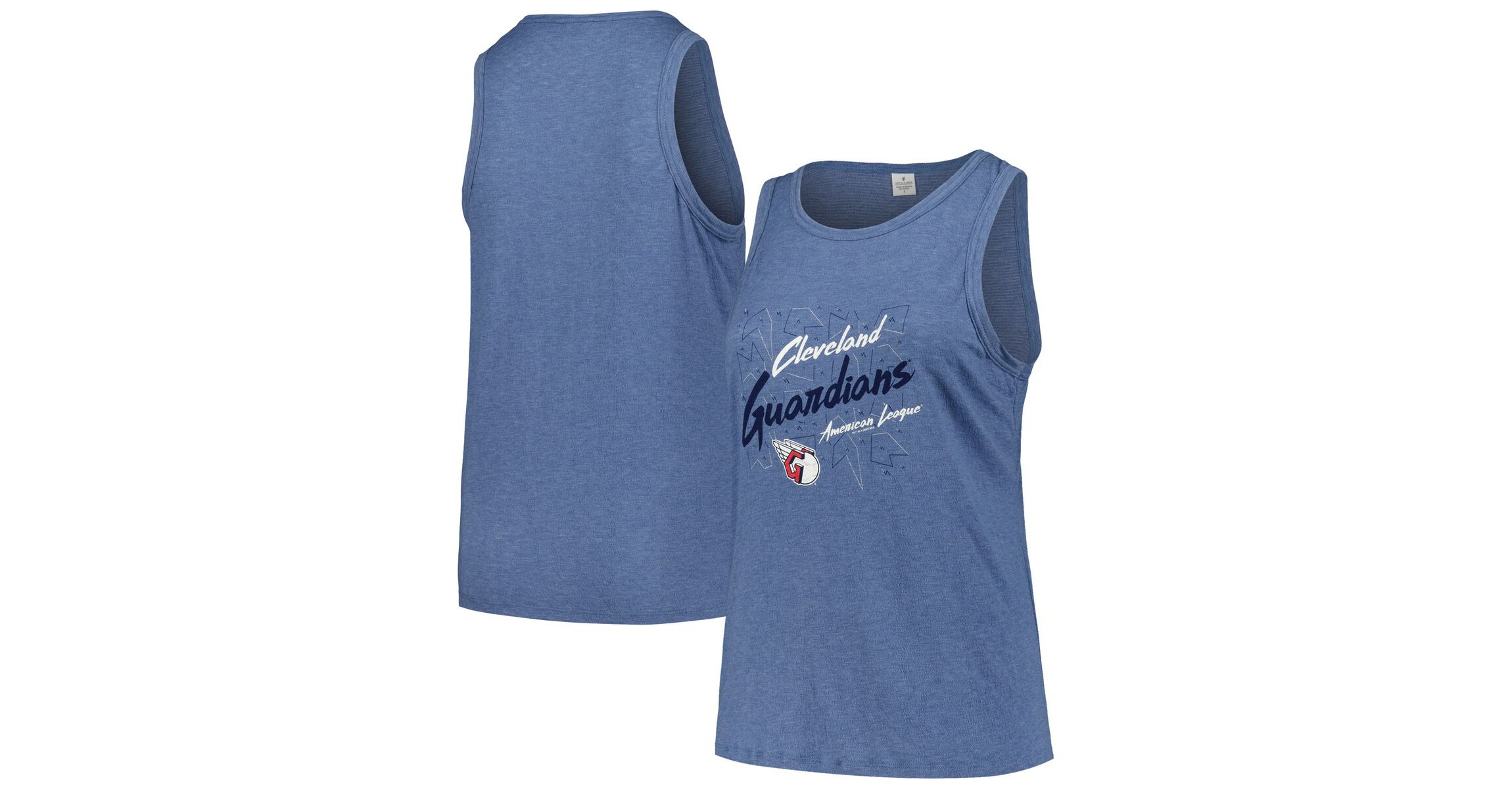MLB Cleveland Guardians Plus Size Curvy High Neck Tri-Blend Tank Top