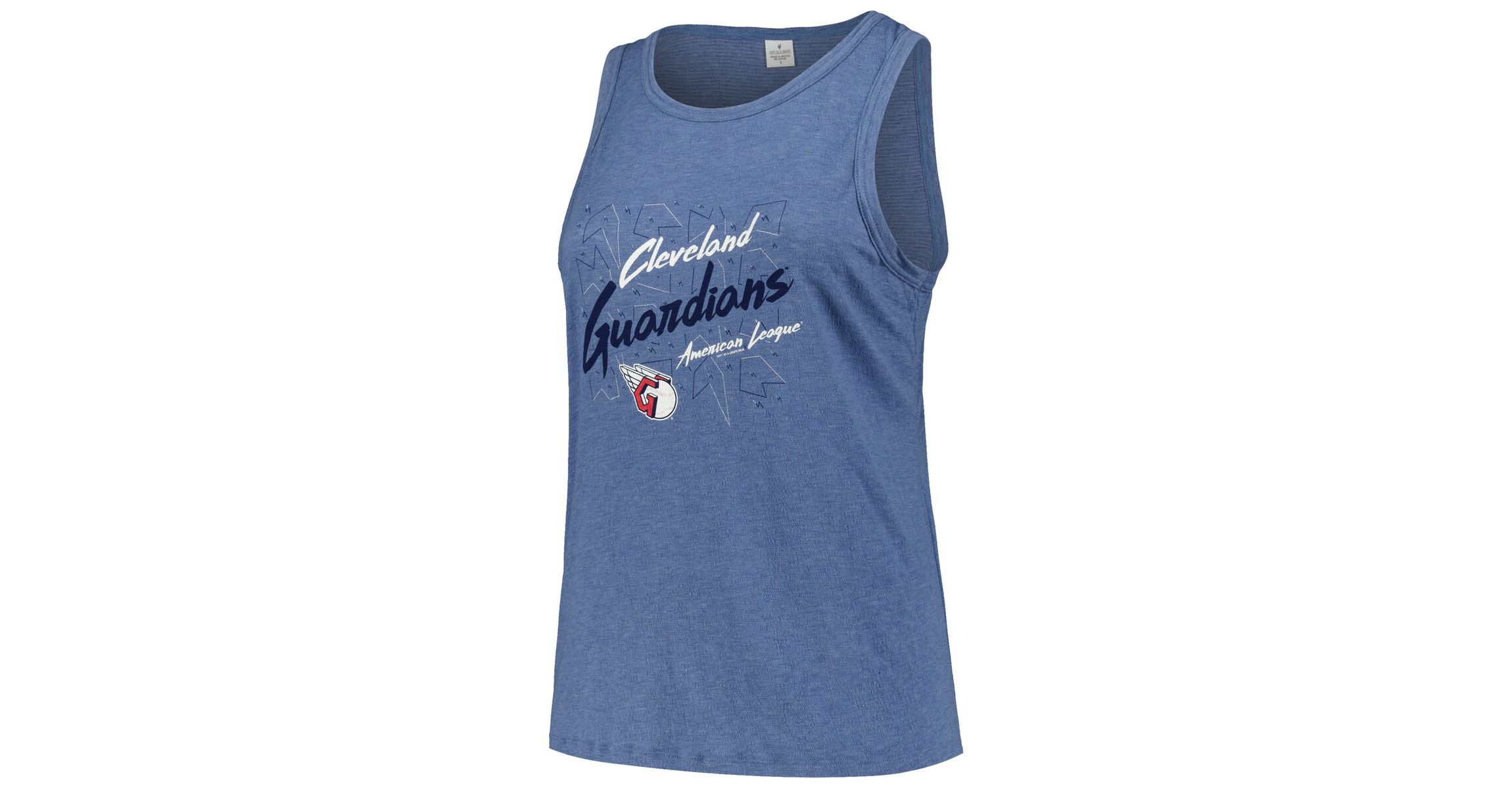 MLB Cleveland Guardians Plus Size Curvy High Neck Tri-Blend Tank Top