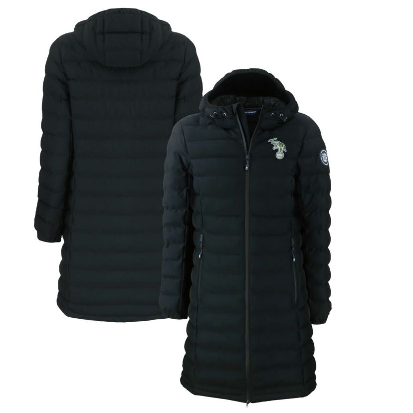 Oakland Athletics MLB Athletics Cooperstown Collection Mission Ridge Repreve Eco Insulated Long Full-Zip Puffer Jacket