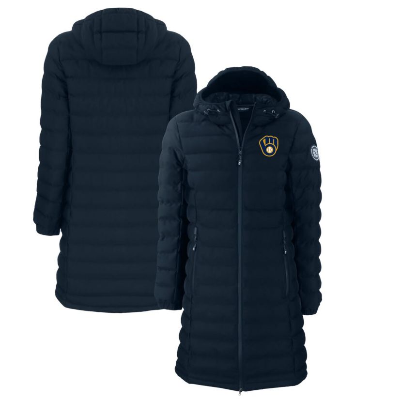 MLB Milwaukee Brewers Mission Ridge Repreve Eco Insulated Full-Zip Long Puffer Jacket