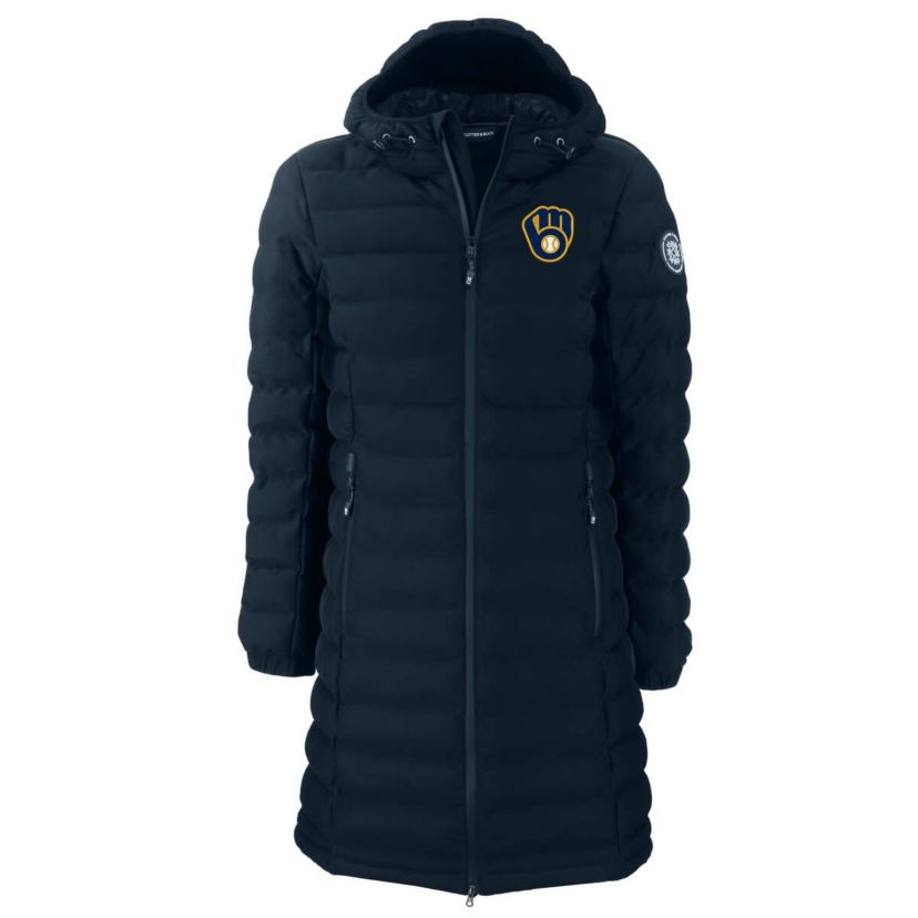 MLB Milwaukee Brewers Mission Ridge Repreve Eco Insulated Full-Zip Long Puffer Jacket