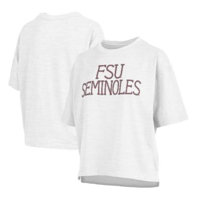 Pressbox NCAA Florida State Seminoles Motley Crew Chain Stitch Slub Waist Length Boxy T-Shirt, White, Large -  0197570566552