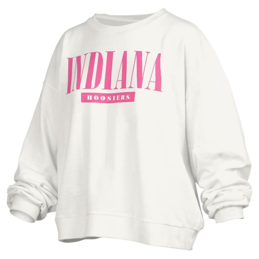 NCAA Indiana Hoosiers Sutton Janise Waist Length Oversized Pullover Sweatshirt
