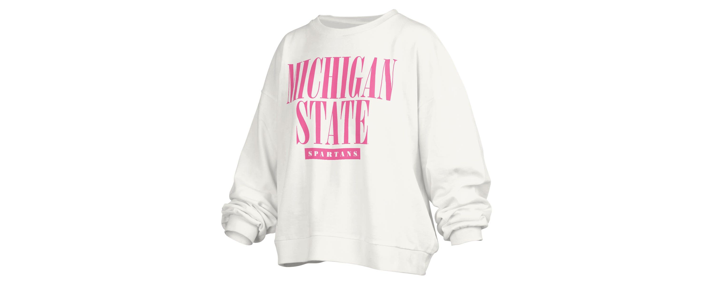 NCAA Michigan State Spartans Sutton Janise Waist Length Oversized Pullover Sweatshirt
