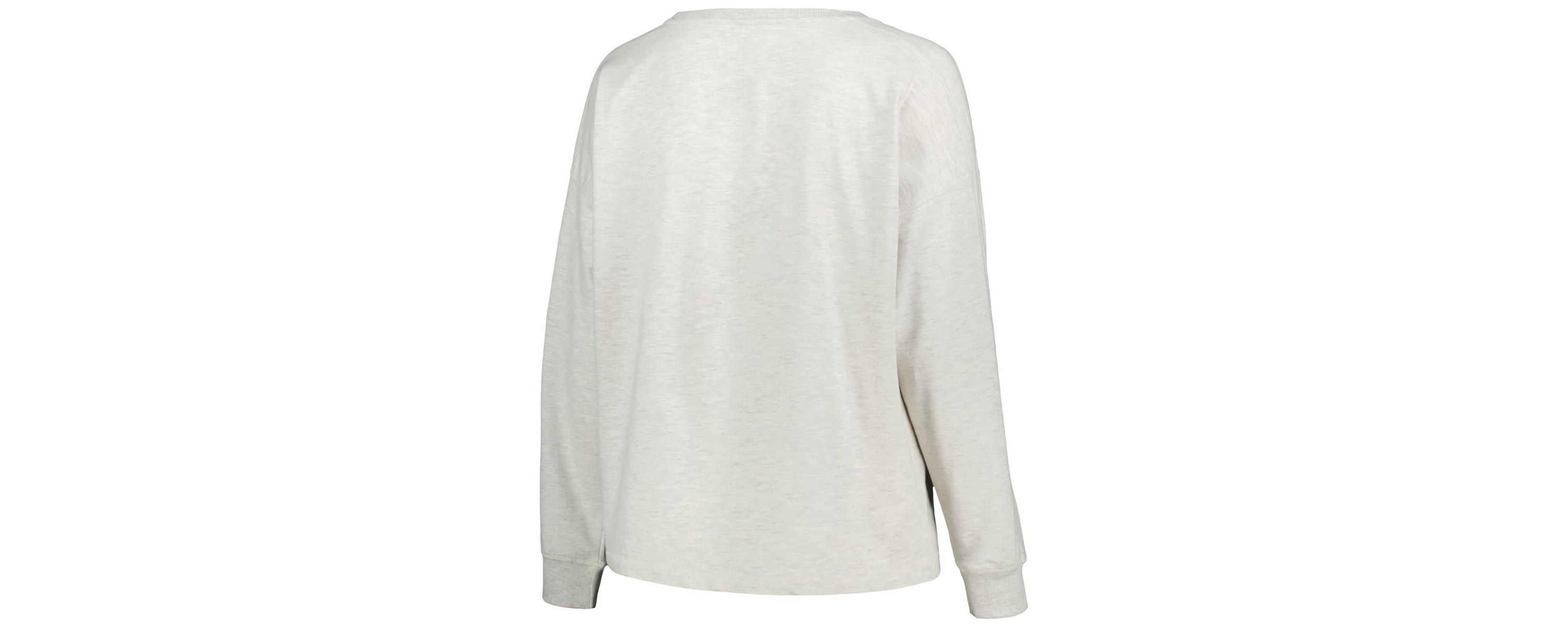 NCAA Wisconsin Badgers Plus Size Distressed Arch Over Logo Neutral Boxy Pullover Sweatshirt