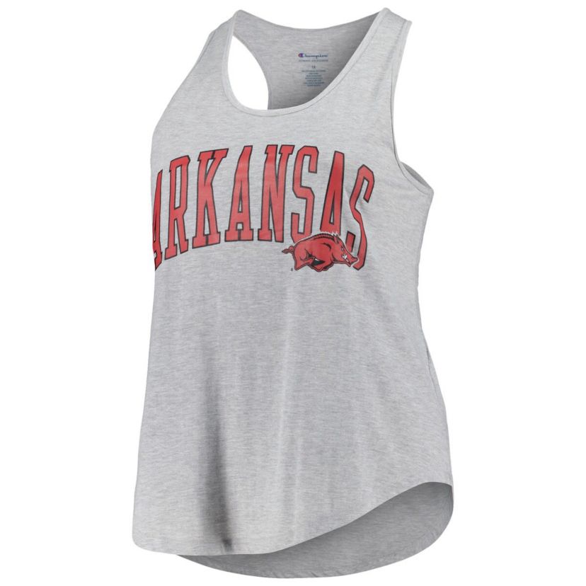 NCAA Arkansas Razorbacks Arch Logo Racerback Scoop Neck Tank Top