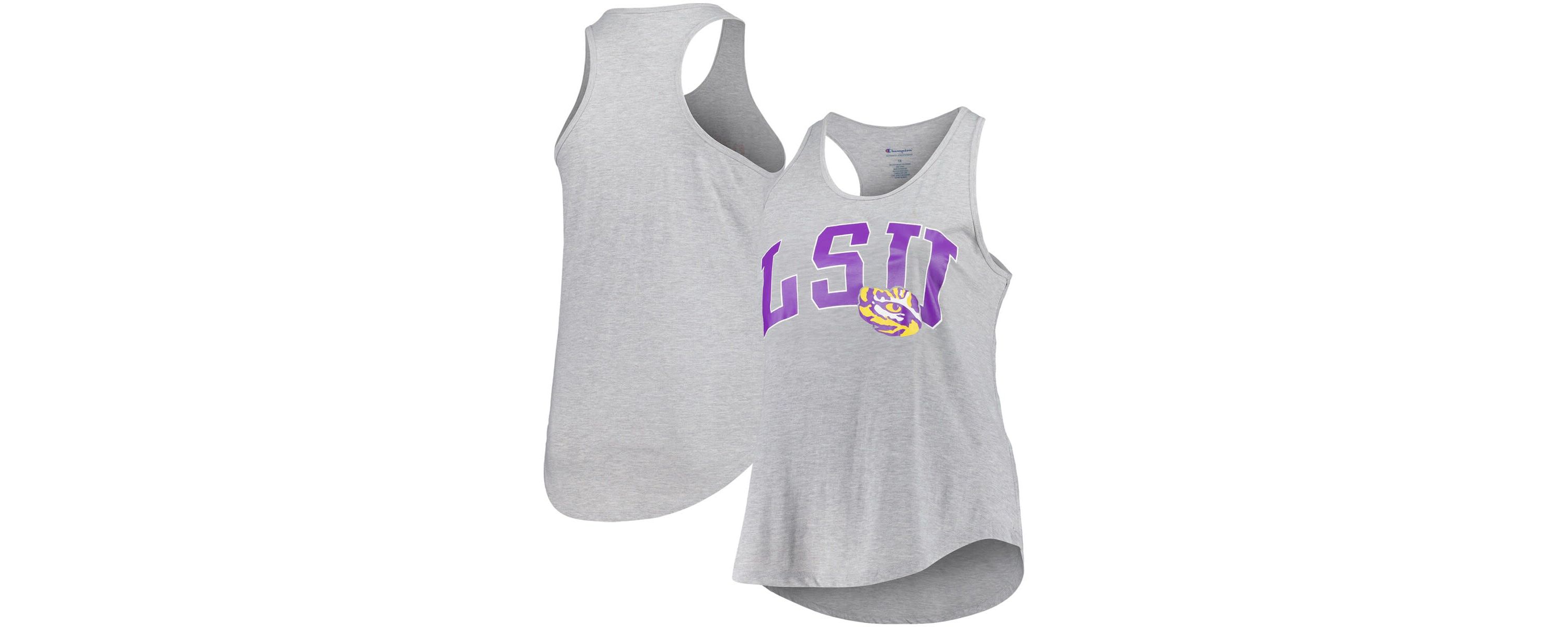 NCAA LSU Tigers Arch Logo Racerback Scoop Neck Tank Top