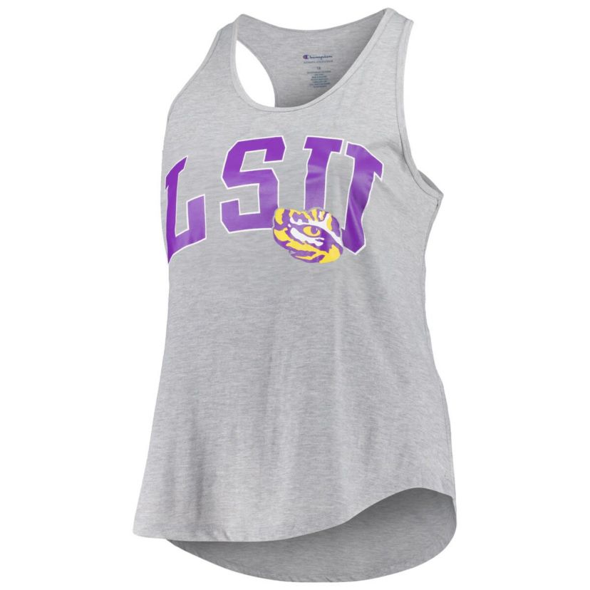 NCAA LSU Tigers Arch Logo Racerback Scoop Neck Tank Top