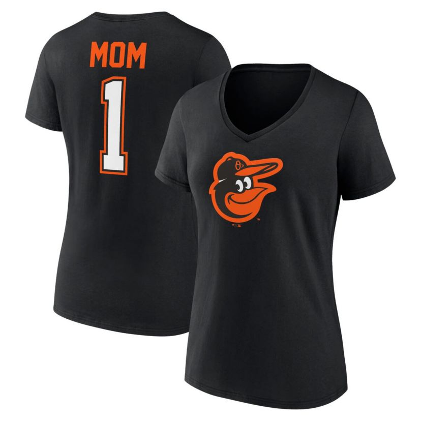 MLB Fanatics Baltimore Orioles Plus Size Mothers Day #1 Mom V-Neck T-Shirt