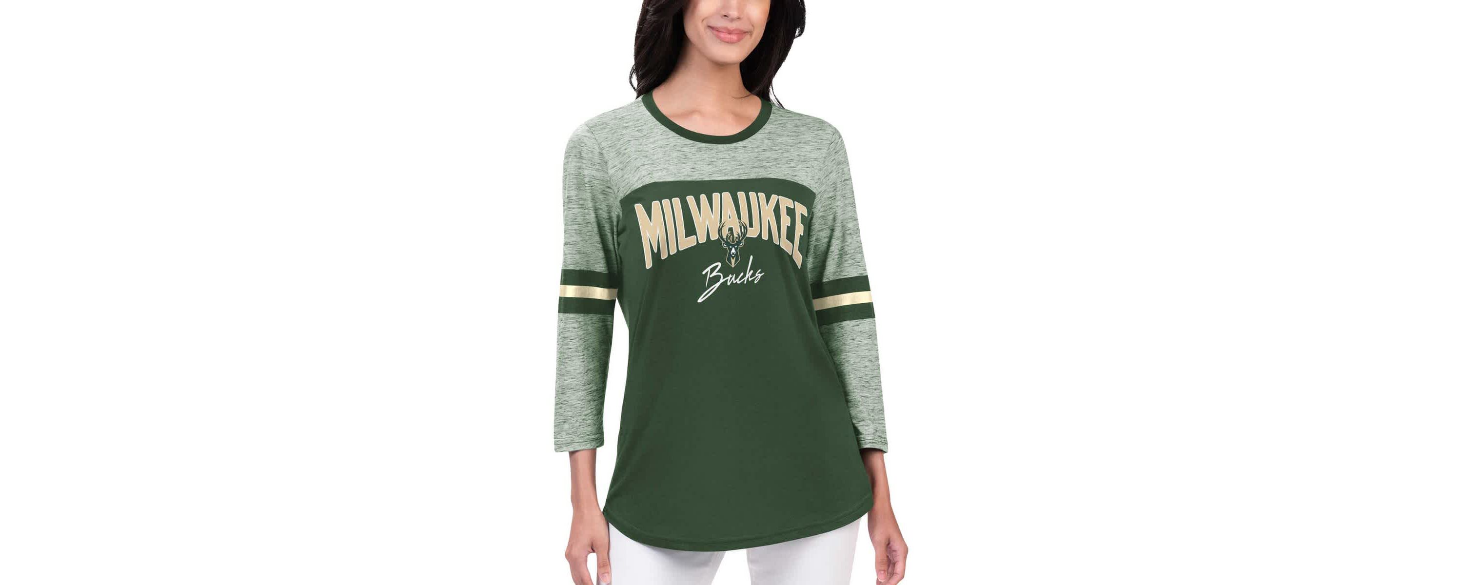 NBA Hunter Milwaukee Bucks Play the Game 3/4-Sleeve T-Shirt