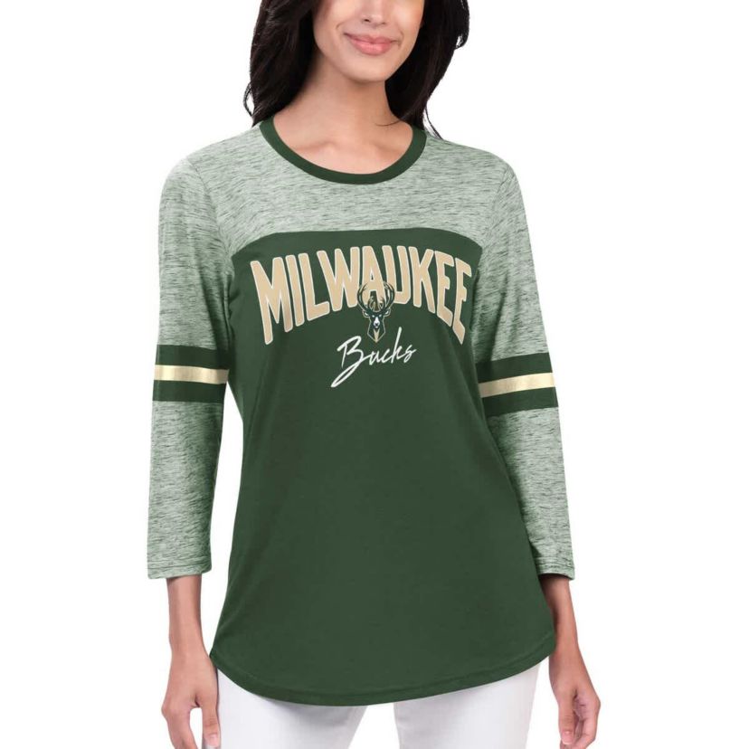 NBA Hunter Milwaukee Bucks Play the Game 3/4-Sleeve T-Shirt