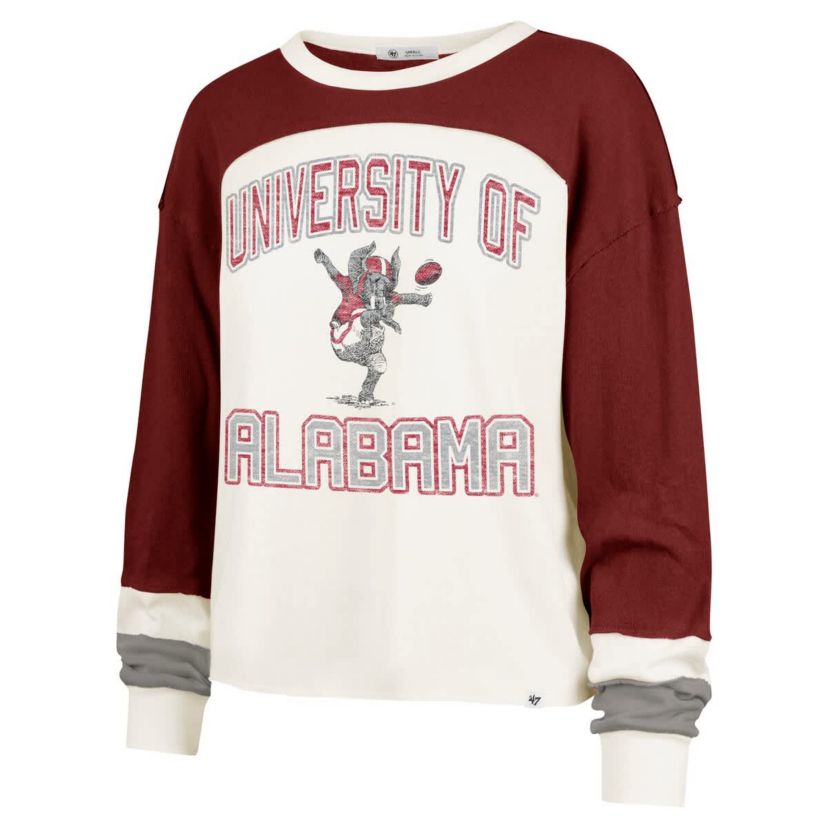 Alabama Crimson Tide NCAA Alabama Tide Double Header Curve Raglan Long Sleeve T-Shirt