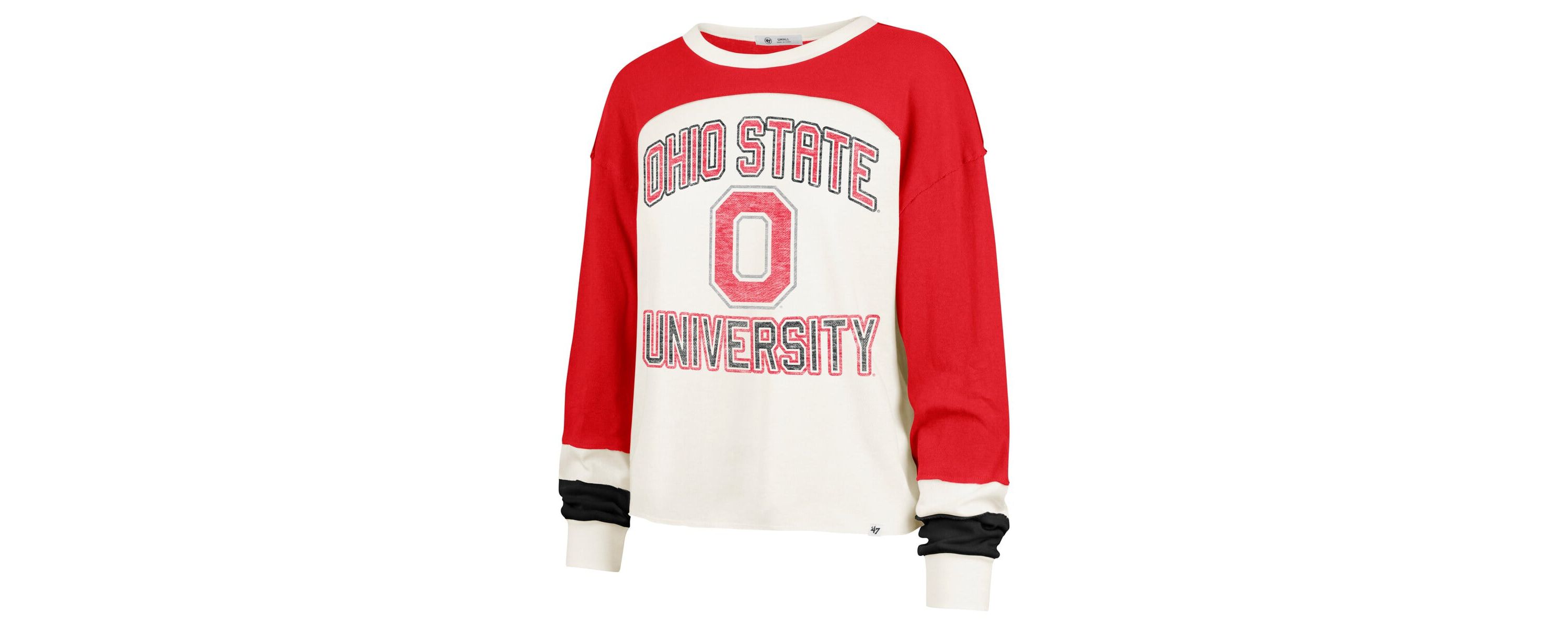 NCAA Ohio State Buckeyes Double Header Curve Raglan Long Sleeve T-Shirt