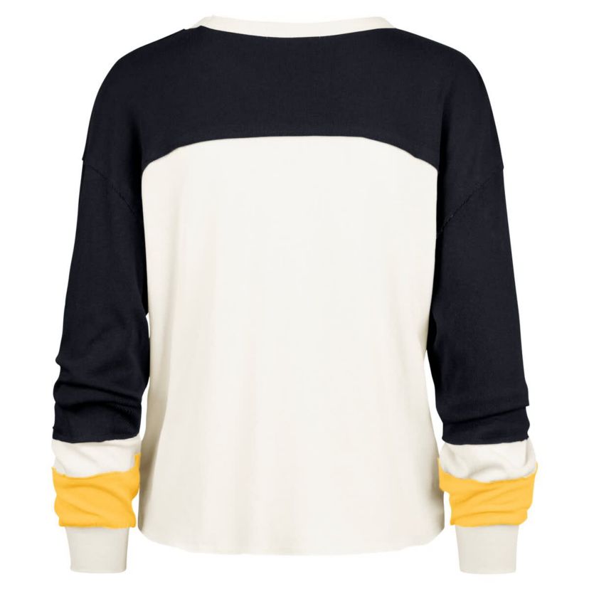 NCAA Michigan Wolverines Double Header Curve Raglan Long Sleeve T-Shirt