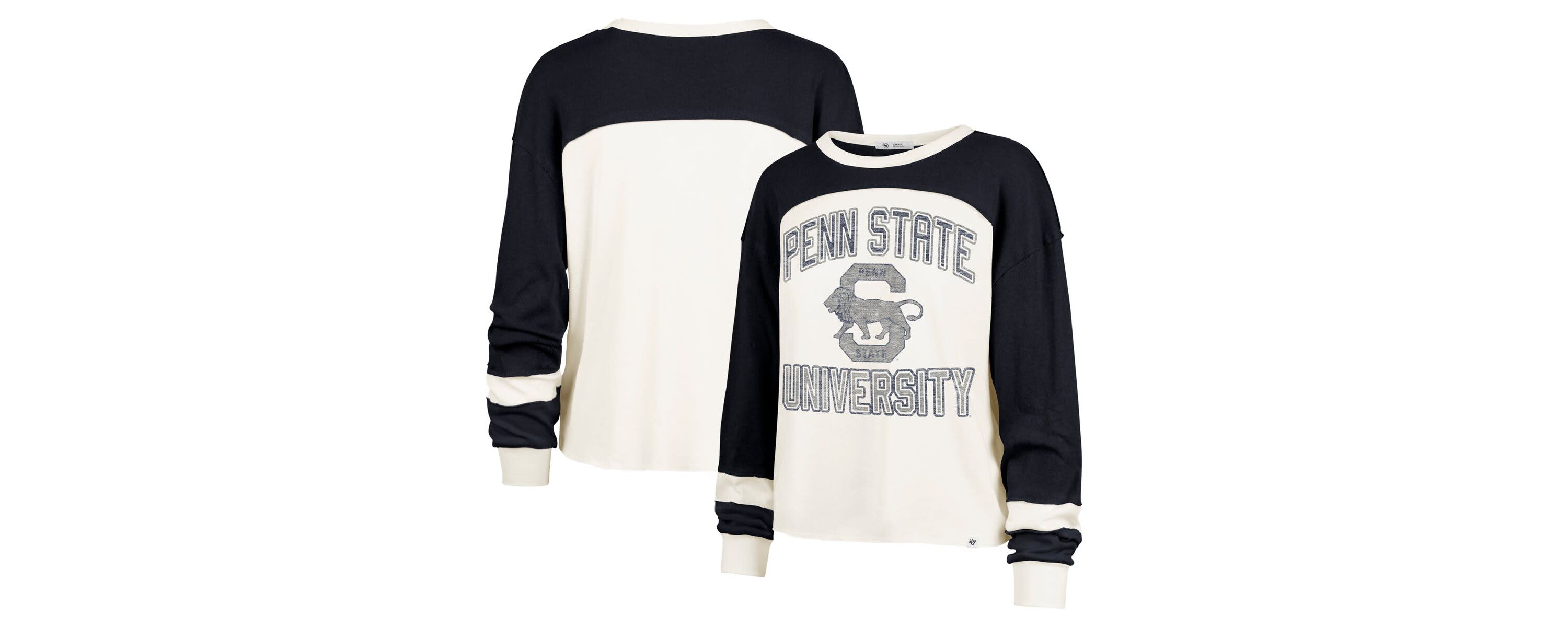 NCAA Penn State Nittany Lions Double Header Curve Raglan Long Sleeve T-Shirt