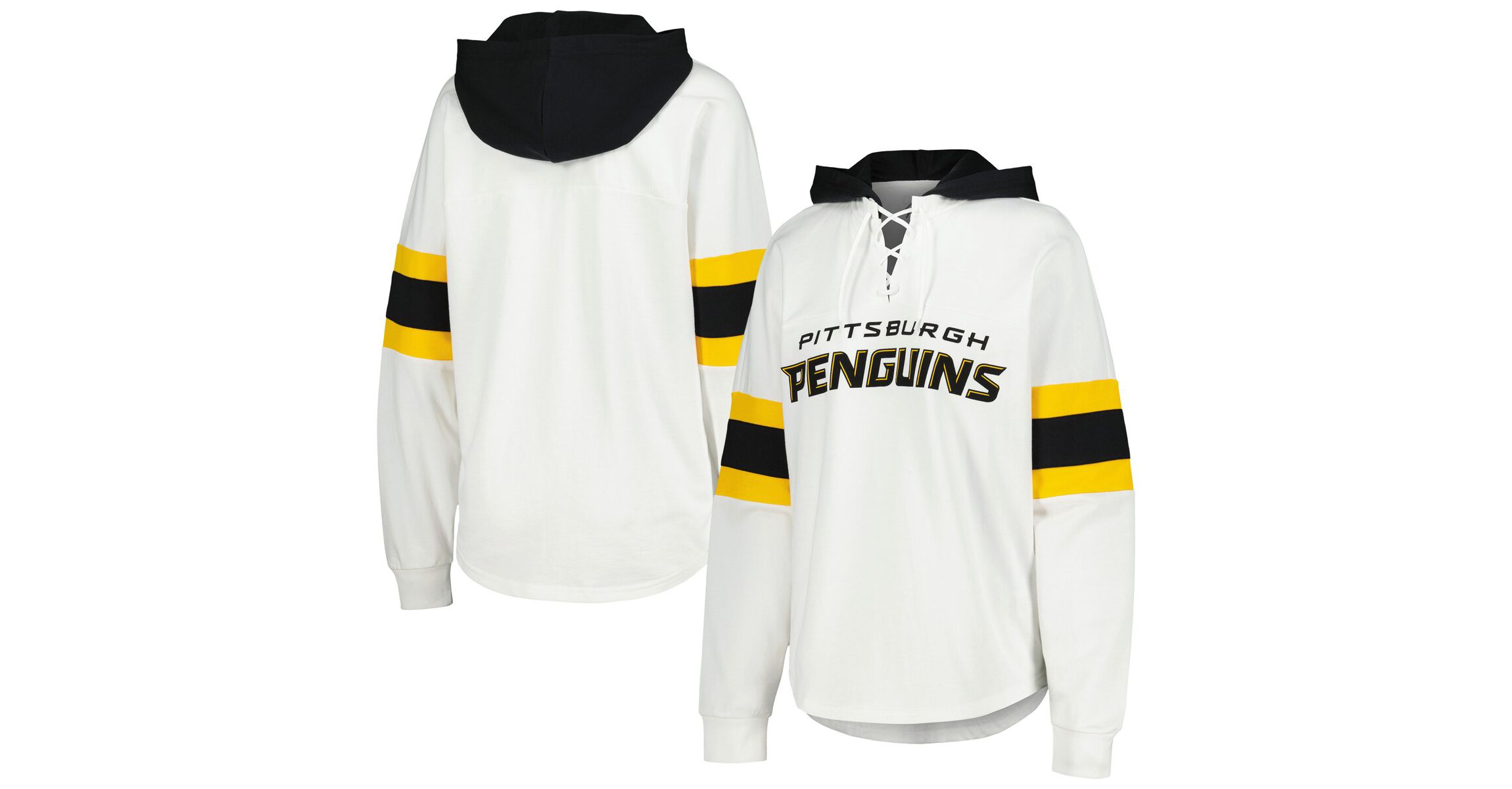 NHL Pittsburgh Penguins Goal Zone Long Sleeve Lace-Up Hoodie T-Shirt