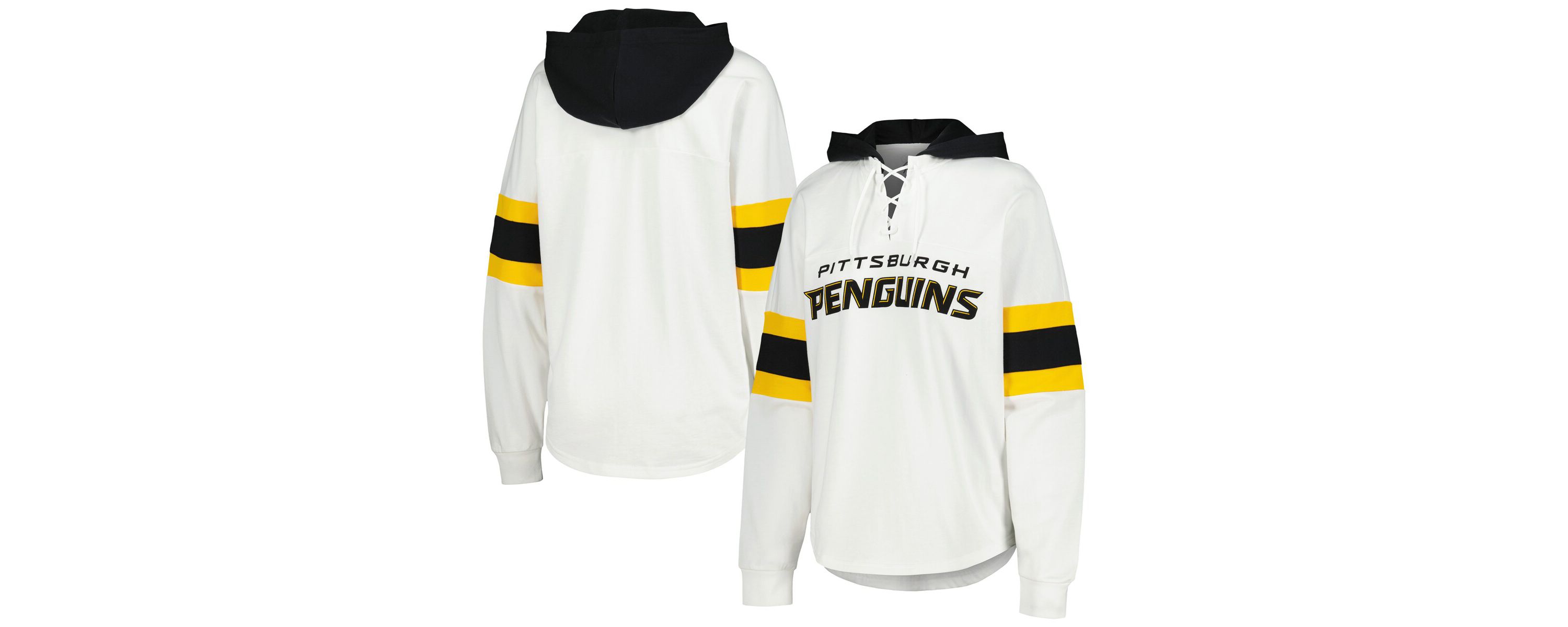 NHL Pittsburgh Penguins Goal Zone Long Sleeve Lace-Up Hoodie T-Shirt