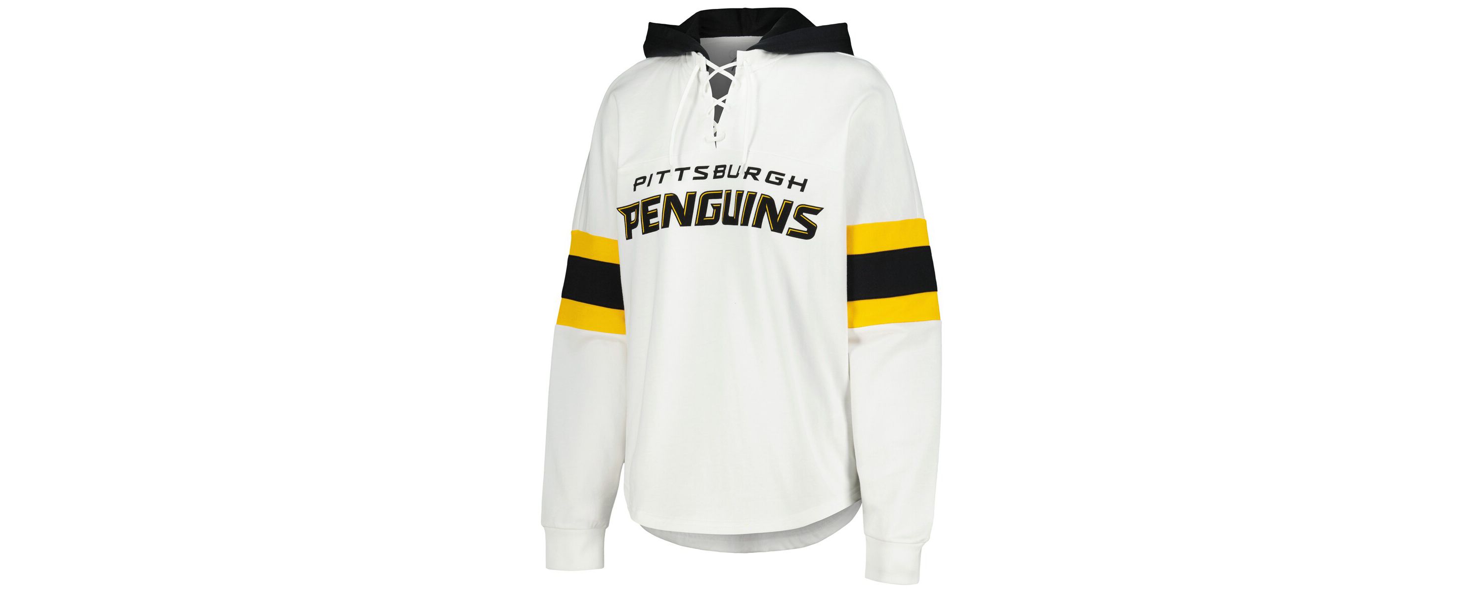 NHL Pittsburgh Penguins Goal Zone Long Sleeve Lace-Up Hoodie T-Shirt