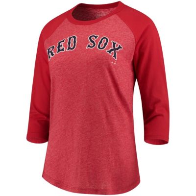 Boston Red Sox MLB David Ortiz Boston Sox Name & Number Tri-Blend Three-Quarter Length Raglan T-Shirt