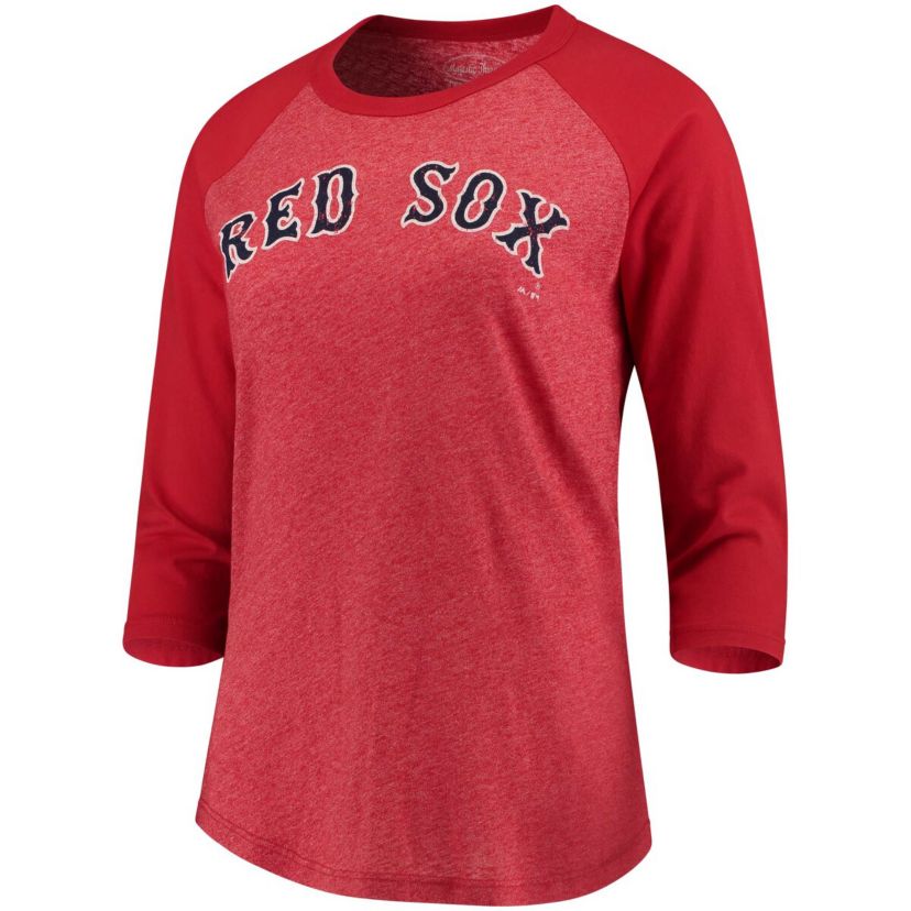 Boston Red Sox MLB David Ortiz Boston Sox Name & Number Tri-Blend Three-Quarter Length Raglan T-Shirt