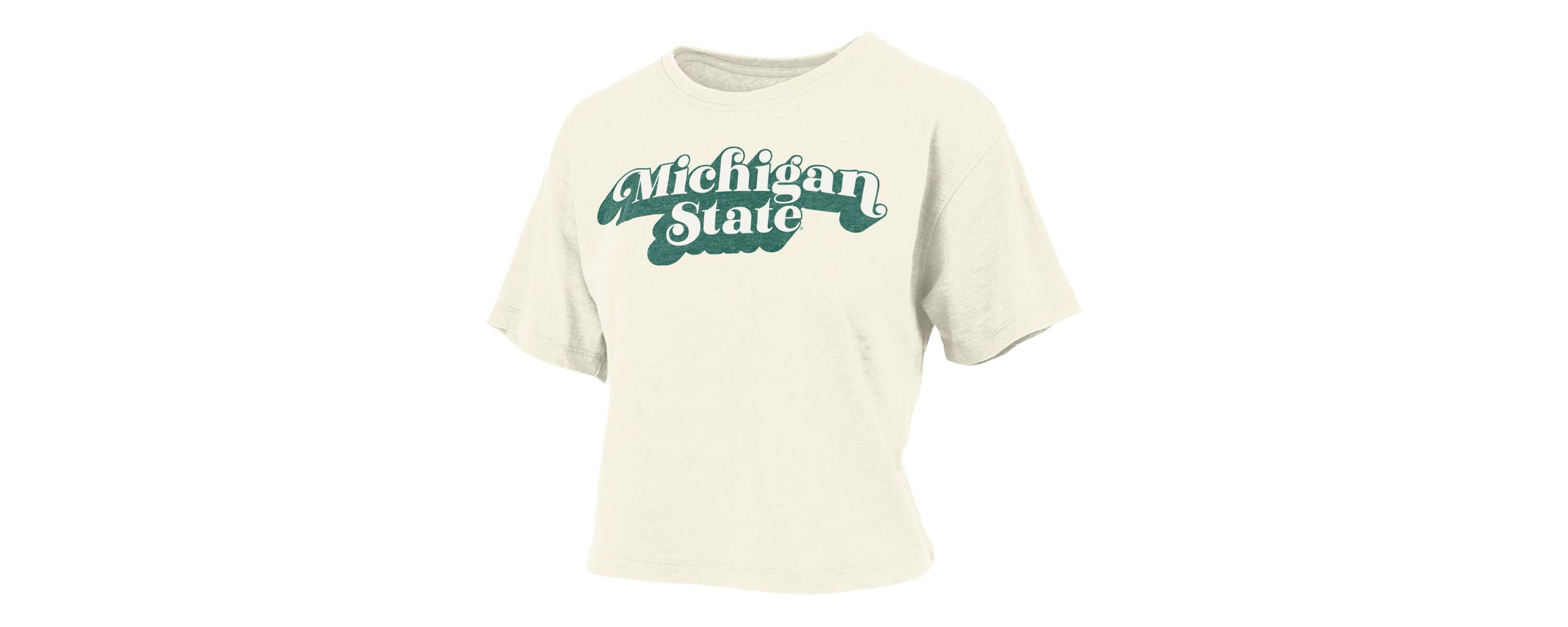 NCAA Michigan State Spartans Vintage Easy Team Name Waist-Length T-Shirt