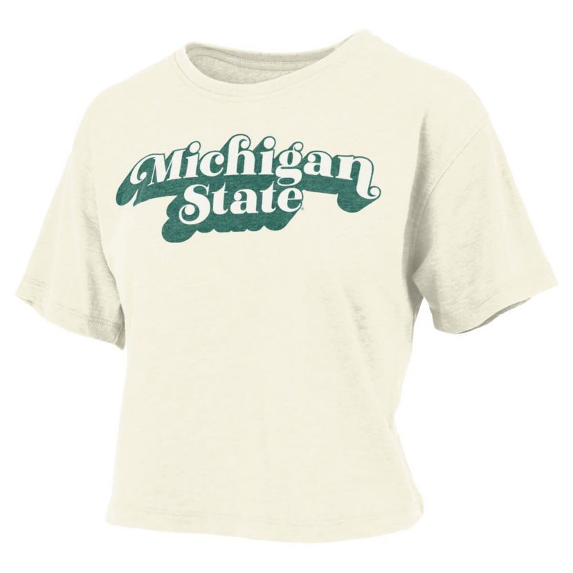NCAA Michigan State Spartans Vintage Easy Team Name Waist-Length T-Shirt
