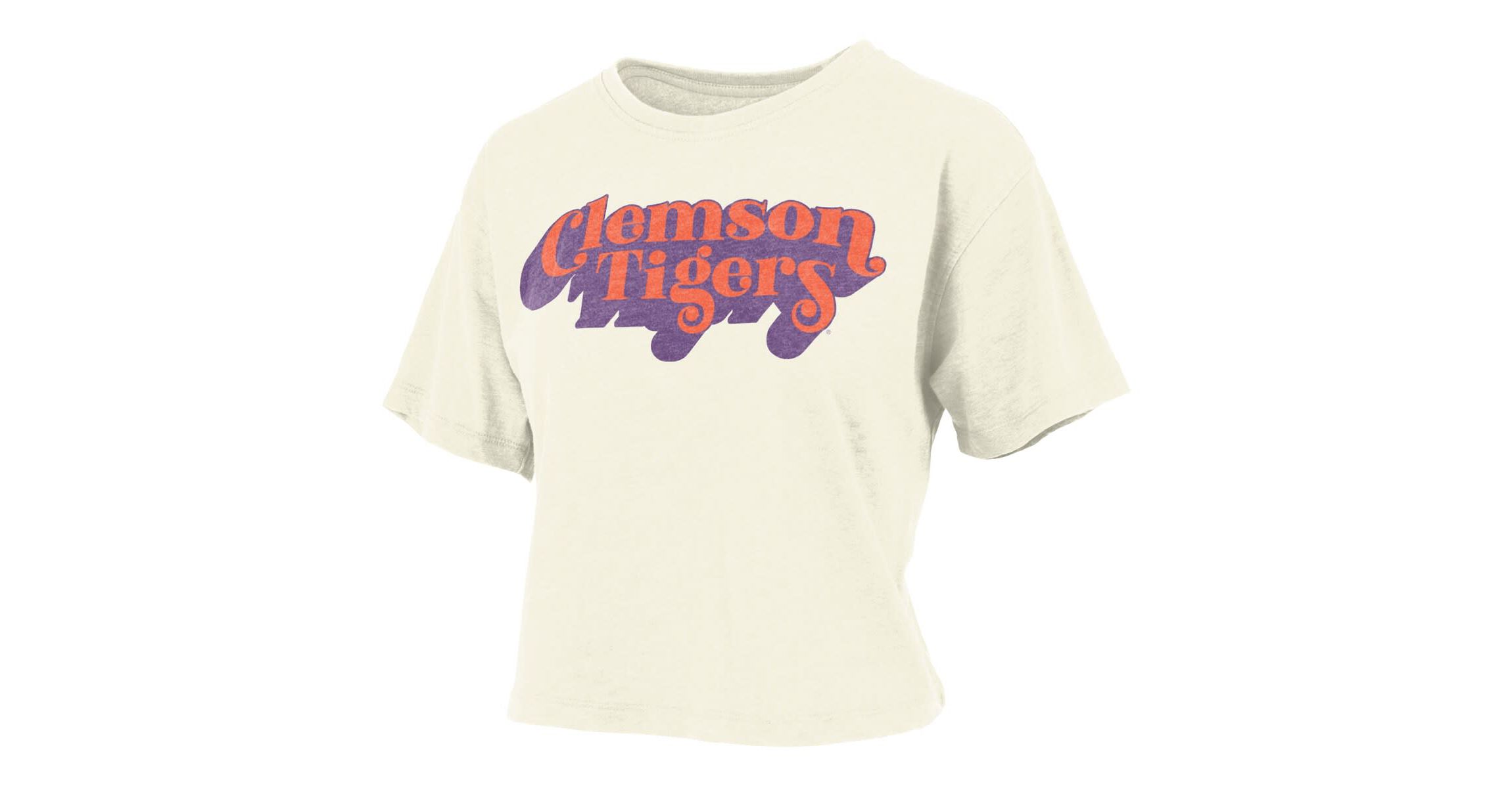 NCAA Clemson Tigers Vintage Easy Team Name Waist-Length T-Shirt