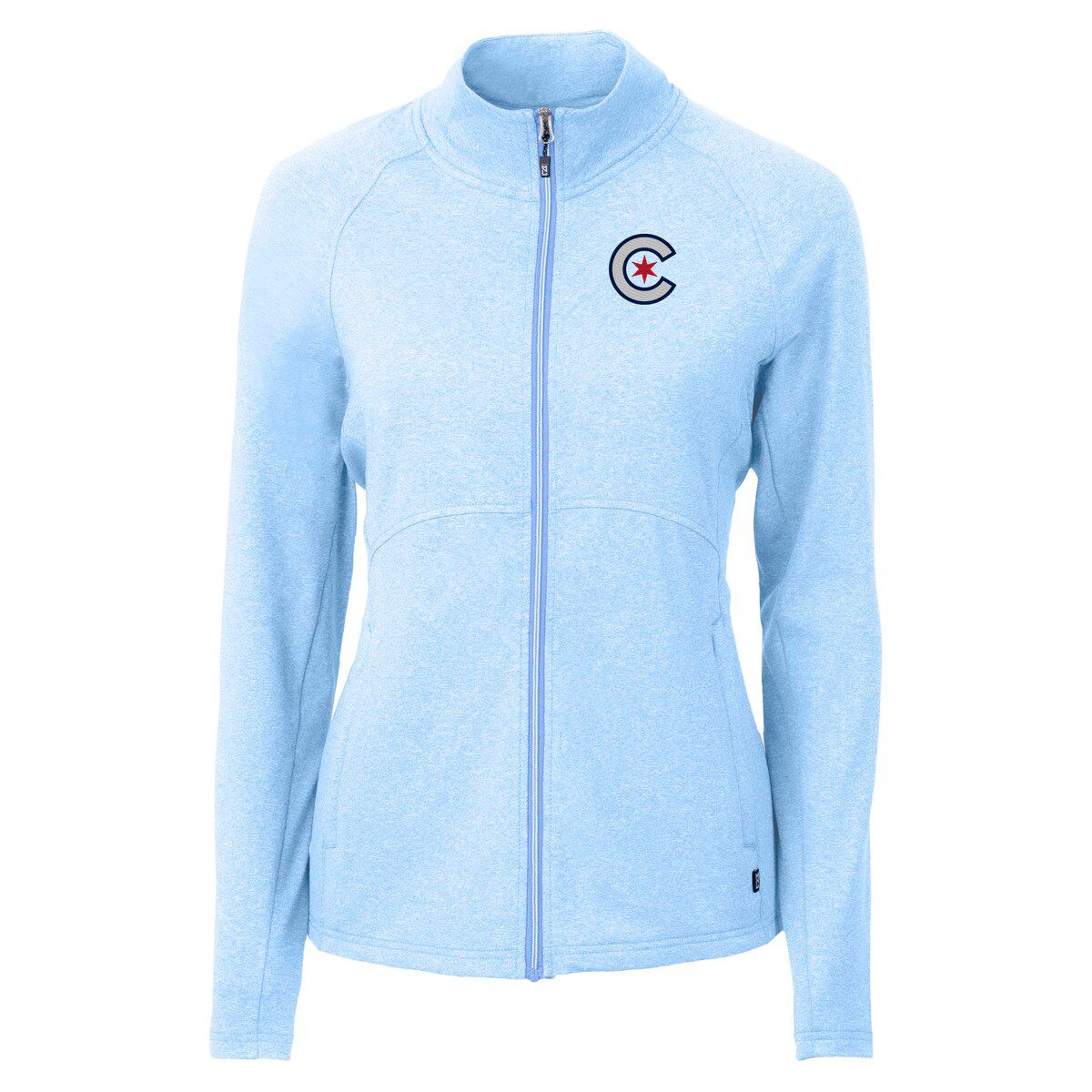 MLB Heather Powder Chicago Cubs City Connect Adapt Eco Knit Recycled Full-Zip Jacket