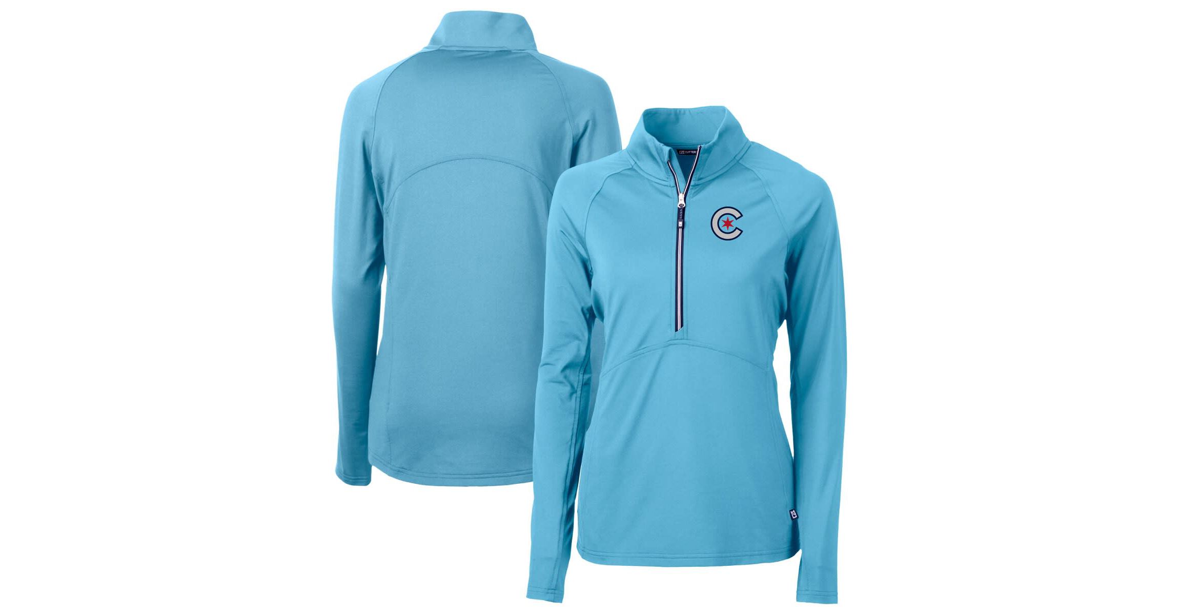 MLB Powder Chicago Cubs City Connect Adapt Eco Knit Recycled Half-Zip Pullover Top