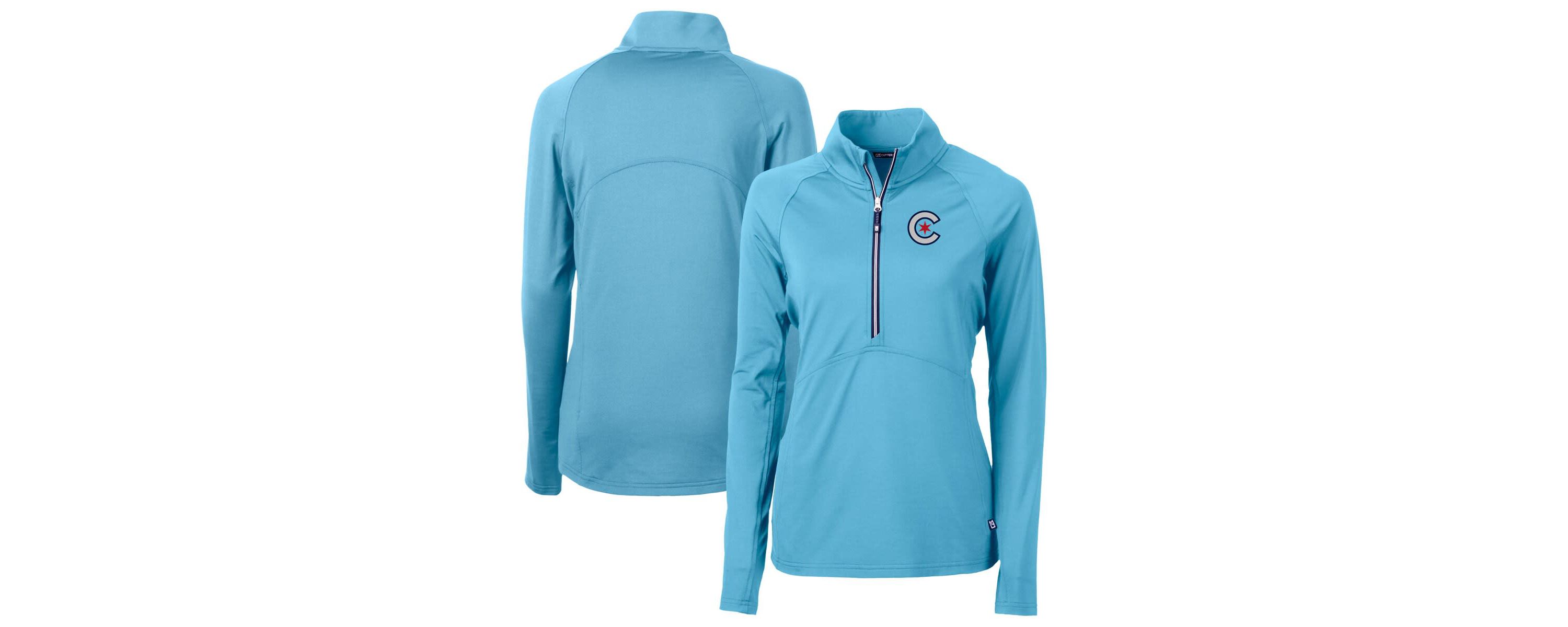 MLB Powder Chicago Cubs City Connect Adapt Eco Knit Recycled Half-Zip Pullover Top