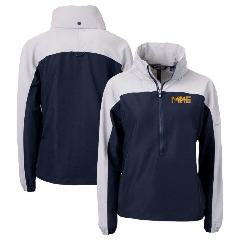 MLB Milwaukee Brewers City Connect Charter Eco Recycled Half-Zip Anorak Jacket