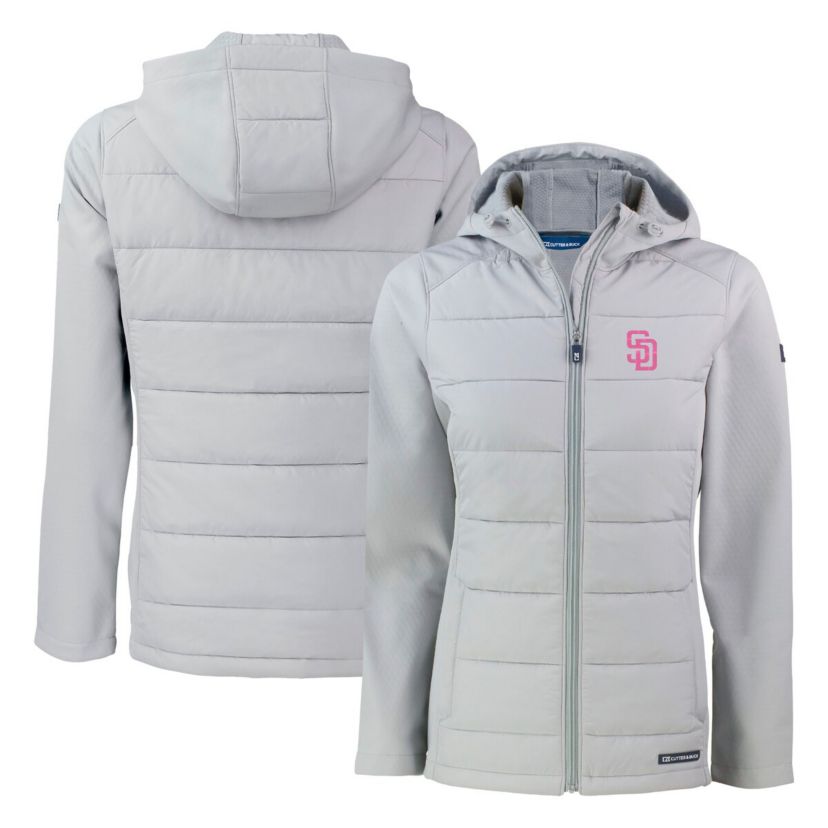 MLB San Diego Padres City Connect Evoke Hybrid Eco Softshell Recycled Full-Zip Hoodie Jacket
