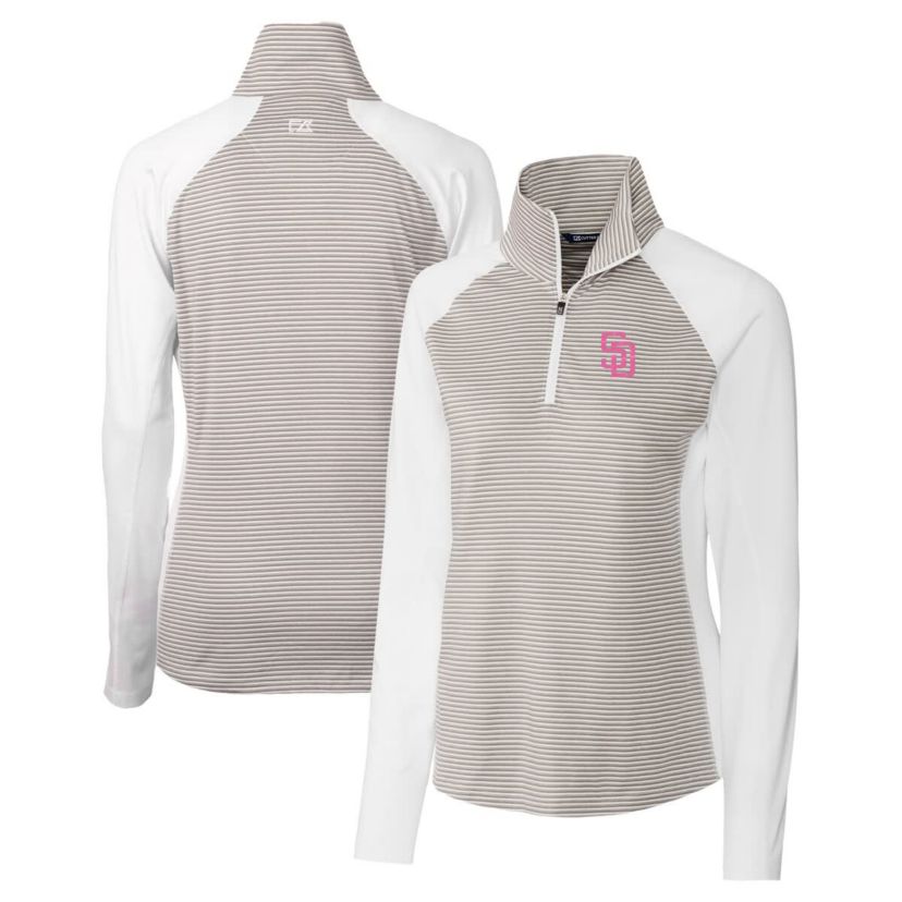 MLB San Diego Padres City Connect Forge Tonal Stripe Stretch Half-Zip Pullover Top