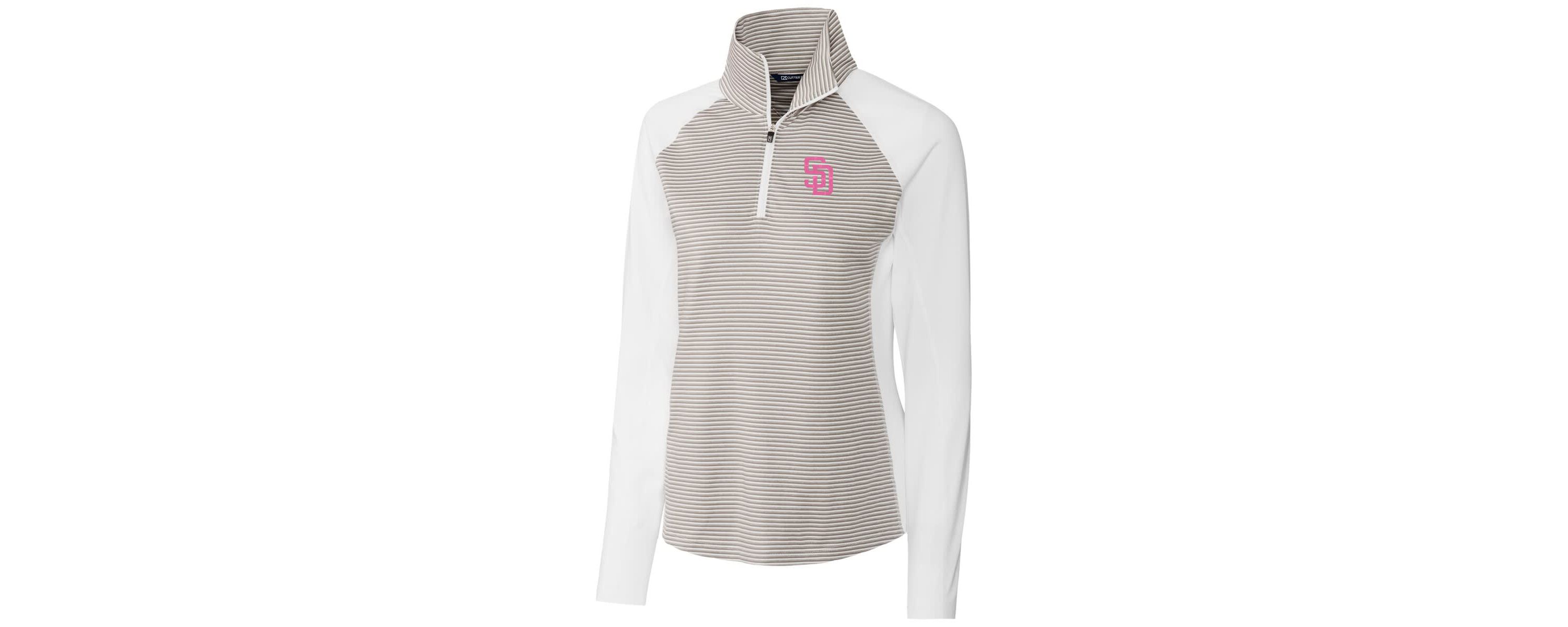MLB San Diego Padres City Connect Forge Tonal Stripe Stretch Half-Zip Pullover Top