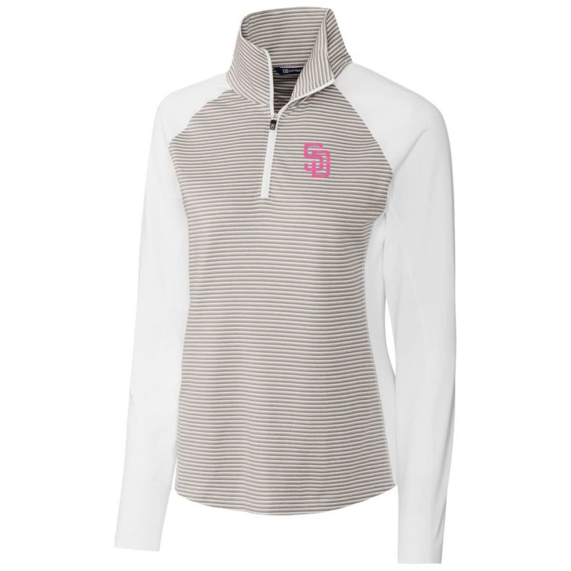 MLB San Diego Padres City Connect Forge Tonal Stripe Stretch Half-Zip Pullover Top