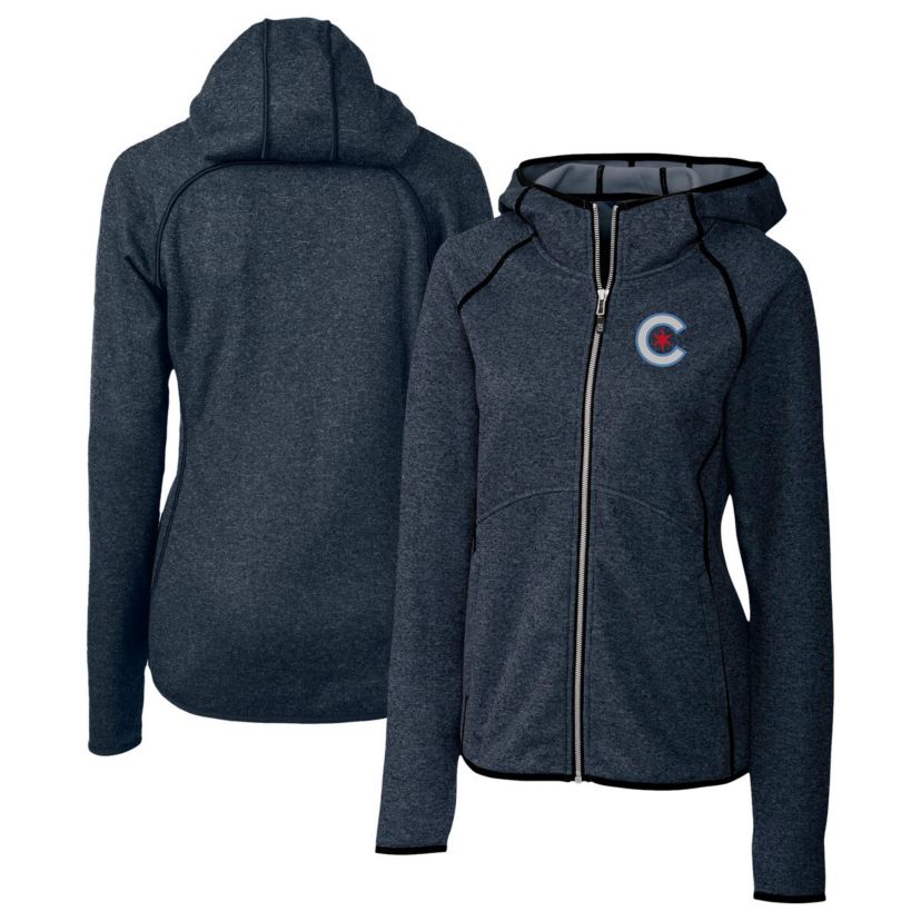 MLB Heather Chicago Cubs City Connect Mainsail Full-Zip Hooded Jacket