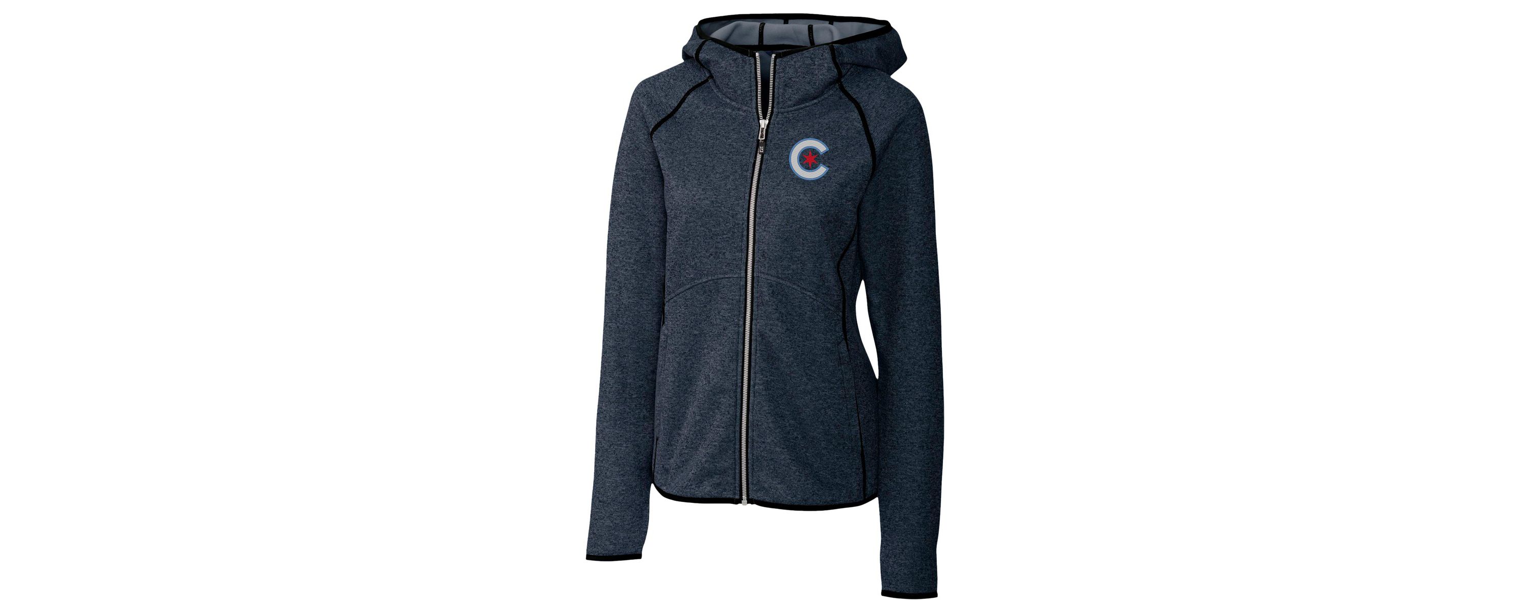 MLB Heather Chicago Cubs City Connect Mainsail Full-Zip Hooded Jacket