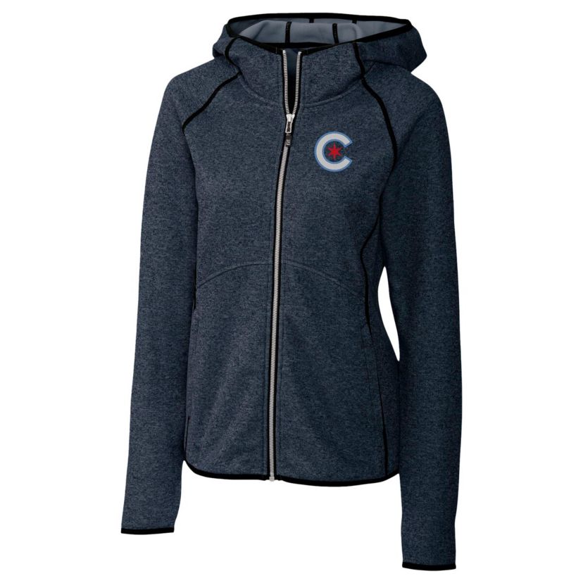 MLB Heather Chicago Cubs City Connect Mainsail Full-Zip Hooded Jacket