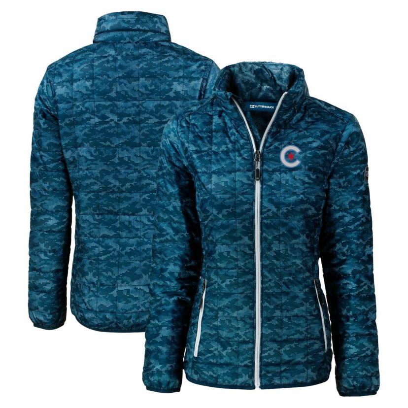 MLB Chicago Cubs City Connect Rainier PrimaLoft Eco Insulated Full-Zip Printed Puffer Jacket