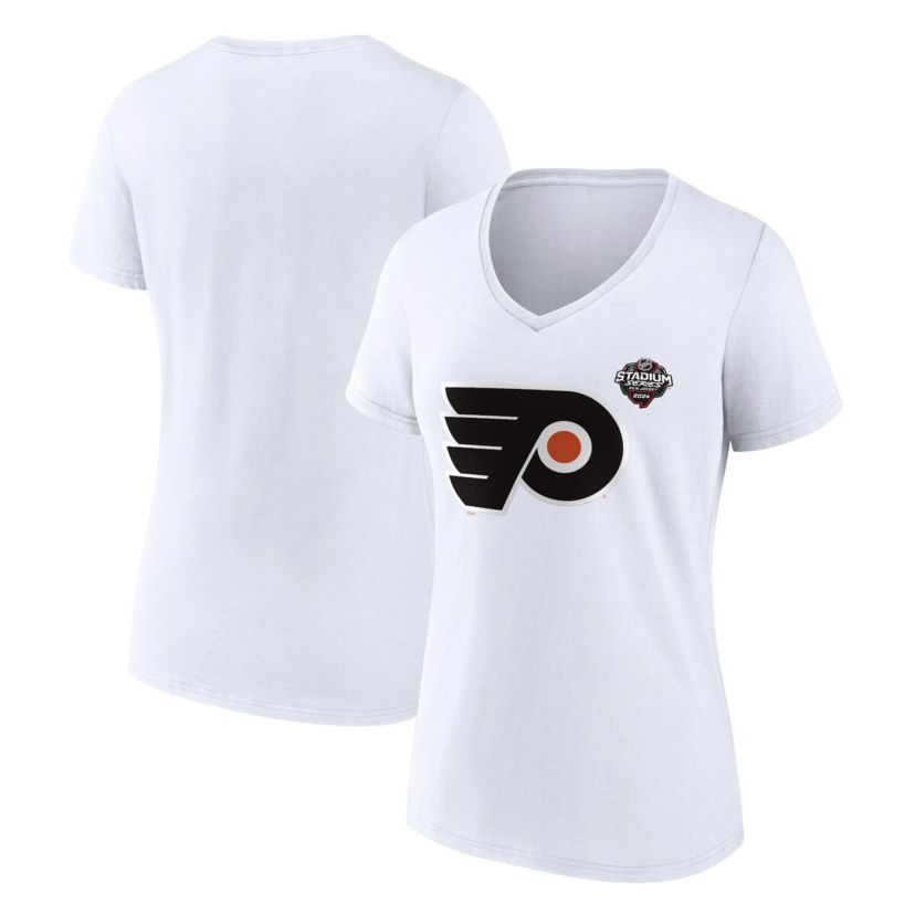 NHL Fanatics Philadelphia Flyers 2024 NHL Stadium Series Logo V-Neck T-shirt