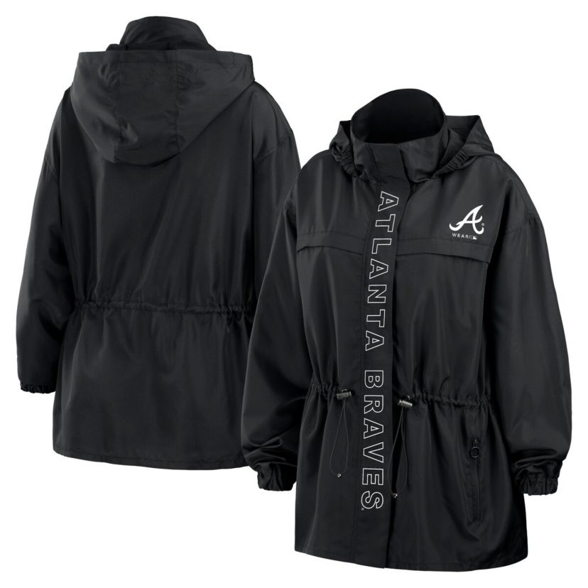 MLB Atlanta Braves Full-Zip Windbreaker Hoodie Jacket