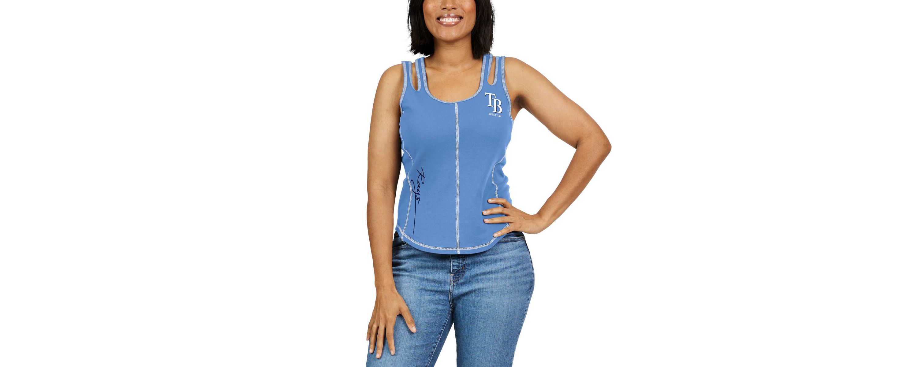 MLB Light Tampa Bay Rays Contrast Stitch Tank Top