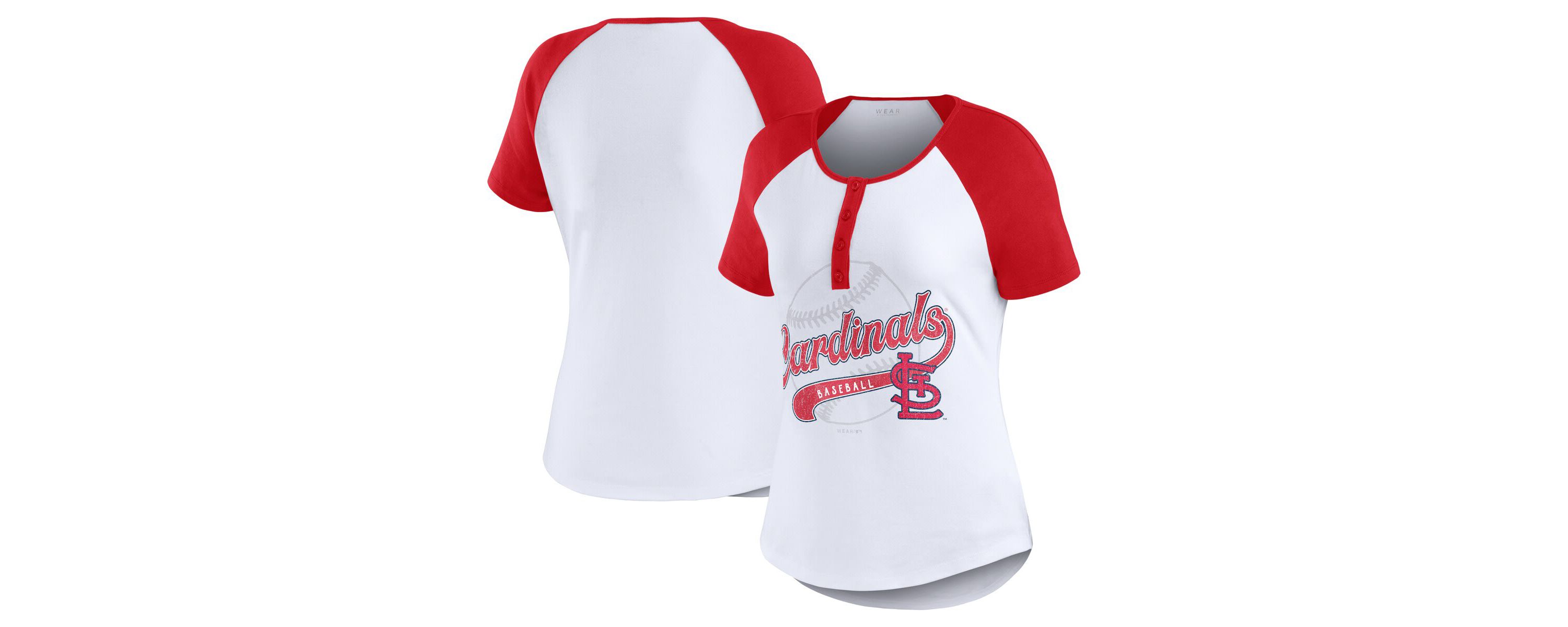 MLB St. Louis Cardinals Fitted Henley Raglan T-Shirt
