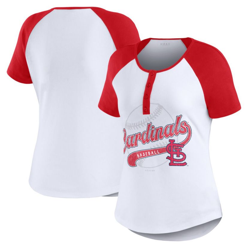 MLB St. Louis Cardinals Fitted Henley Raglan T-Shirt