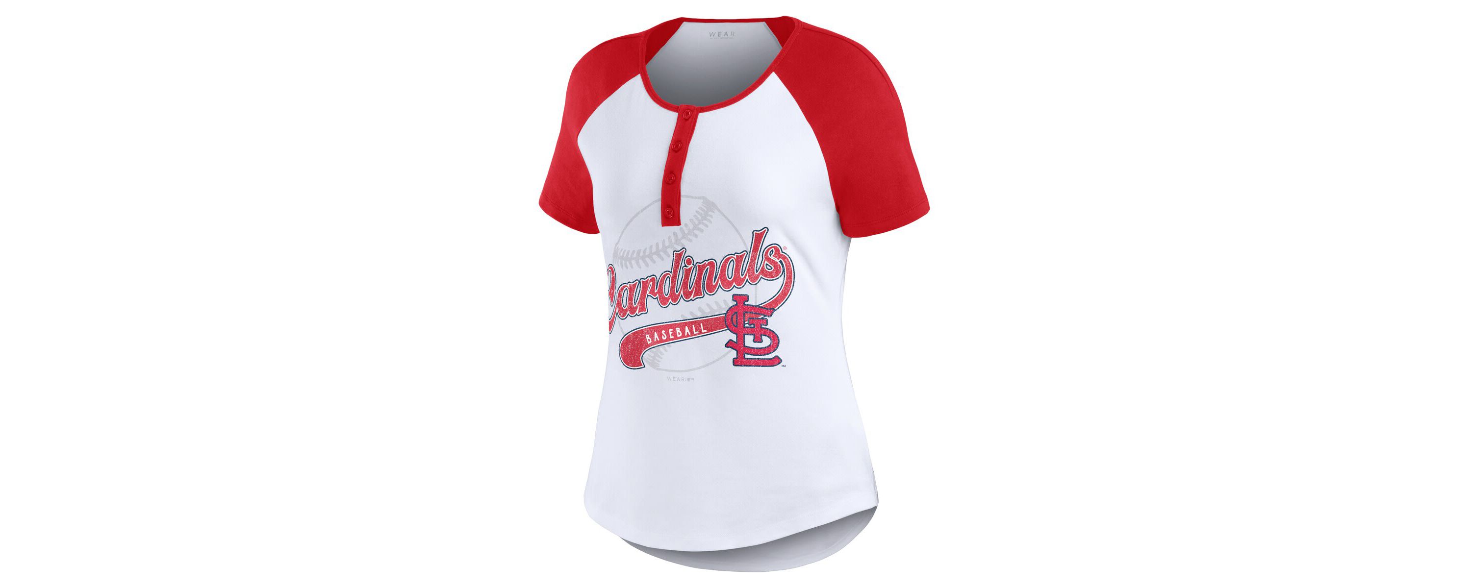 MLB St. Louis Cardinals Fitted Henley Raglan T-Shirt