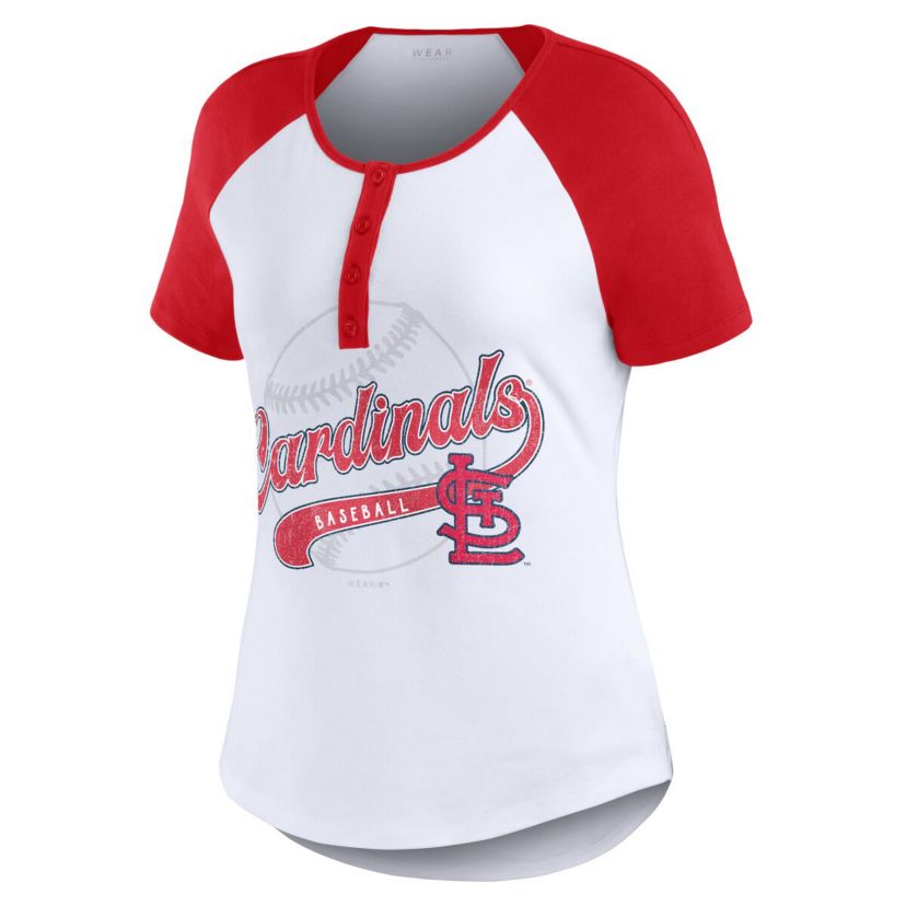 MLB St. Louis Cardinals Fitted Henley Raglan T-Shirt