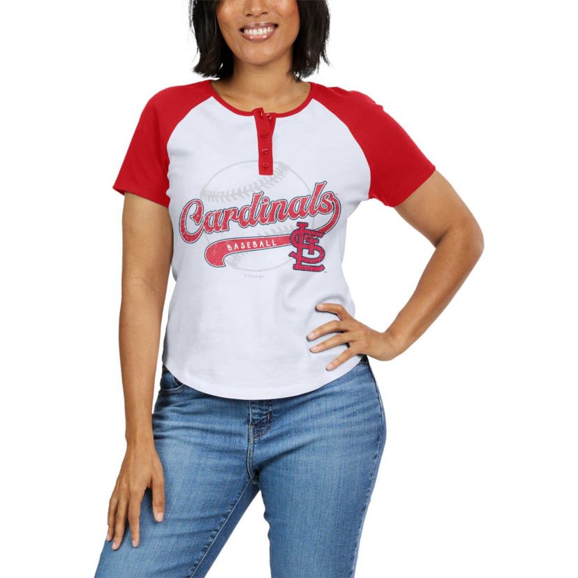 MLB St. Louis Cardinals Fitted Henley Raglan T-Shirt